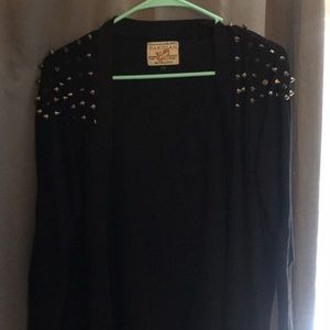 Studded cap sleeved cardigan